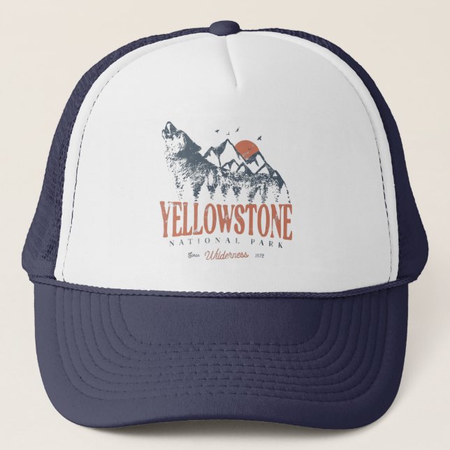 Gorra De Camionero Parque nacional Yellowstone Montañas Wolf (Anverso)