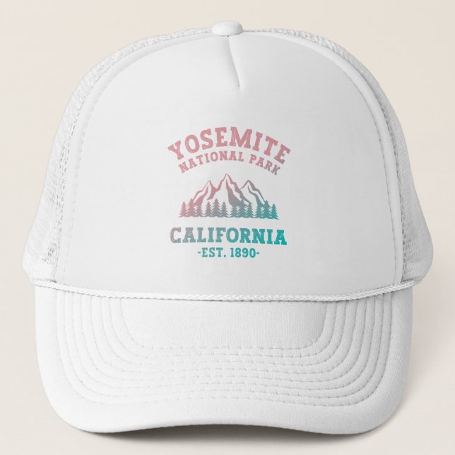 Gorra De Camionero Parque Nacional Yosemite California Senderismo Gra (Anverso)