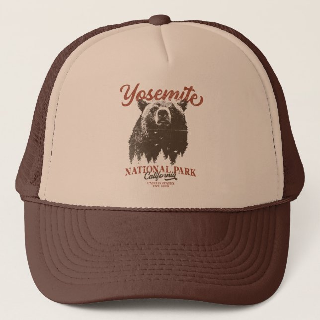 Gorra De Camionero Parque nacional Yosemite Grizzly Bear California (Anverso)