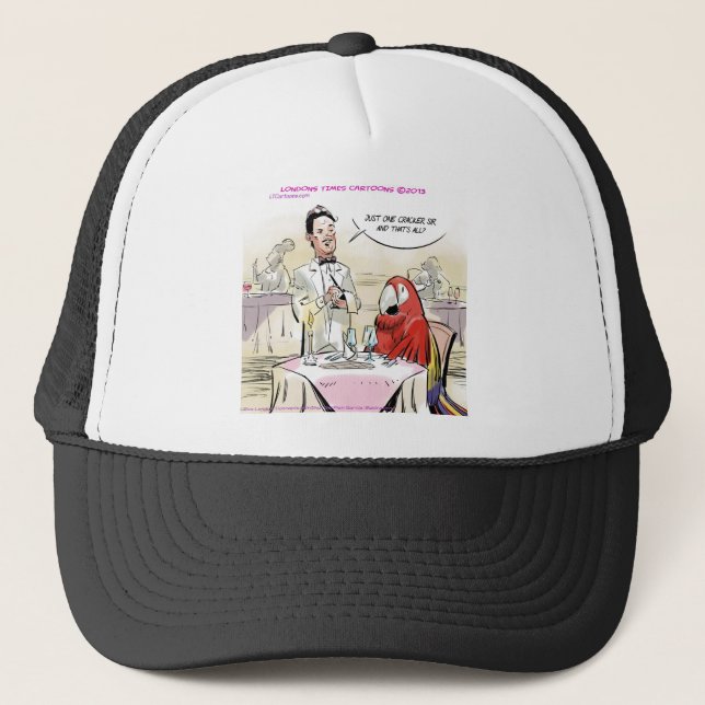 Gorra De Camionero Parrot Fine Dining Funny (Anverso)