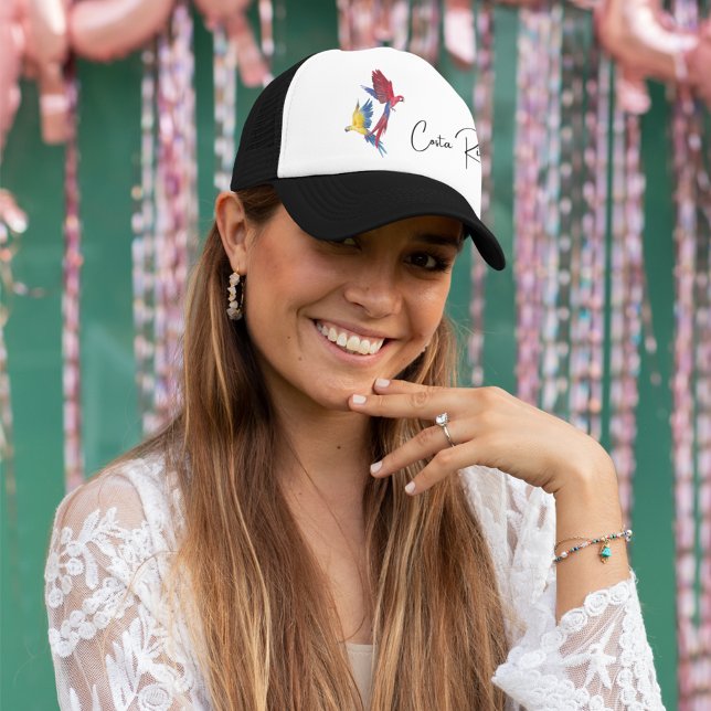 Gorra De Camionero Parrots de Costa Rica (Costa Rica Parrots Souvenir Trucker Hat)