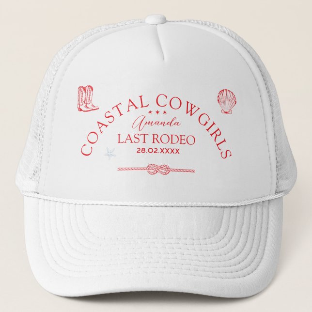Gorra De Camionero Partido Bachelorette personalizado Costera (Anverso)
