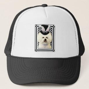 Gorra De Camionero Pascua - algún conejito le ama - Bichon Frise