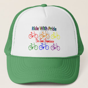 Gorra De Camionero paseo con el orgullo SF--Ciclista lesbiano gay