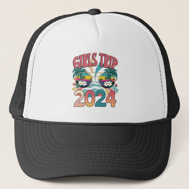 Gorra De Camionero Paseo de Chicas Groovy 2024 Playa de Verano de Fin (Anverso)