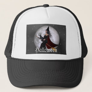 Gorra De Camionero Paseo nocturno :: La bruja y su gato paseando por