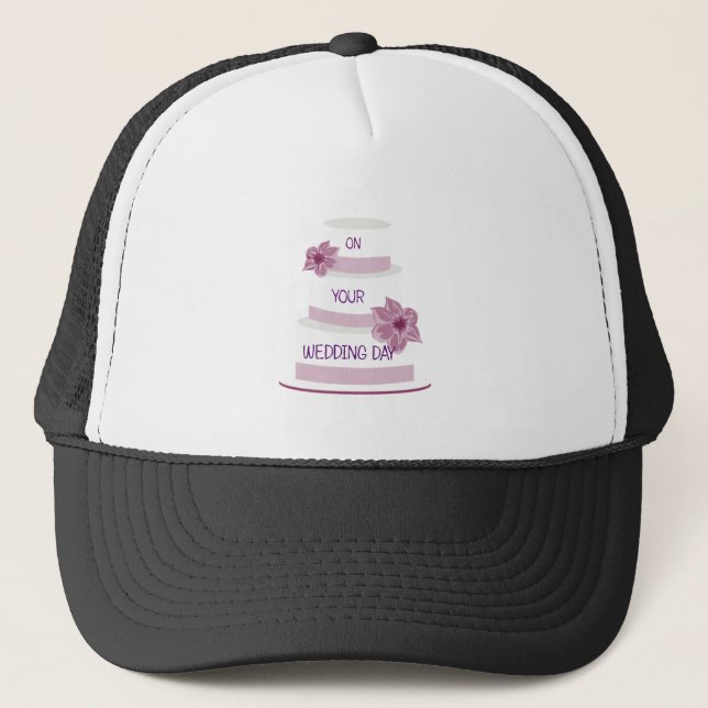 Gorra De Camionero Pastel de bodas elegante (Anverso)