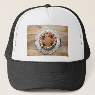 Gorra De Camionero Pastel de crema de chocolate con torta de madera r