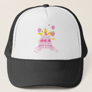 Gorra De Camionero Pastel de cumpleaños de 3 años