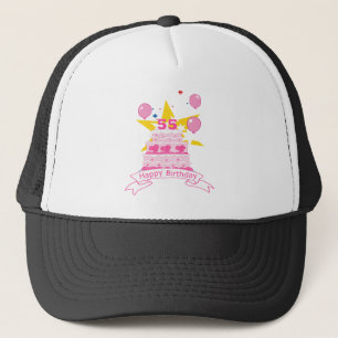 Gorra De Camionero Pastel de cumpleaños de 55 años