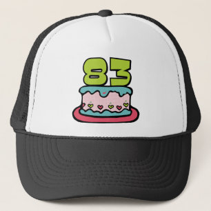 Gorra De Camionero Pastel de cumpleaños de 83 años