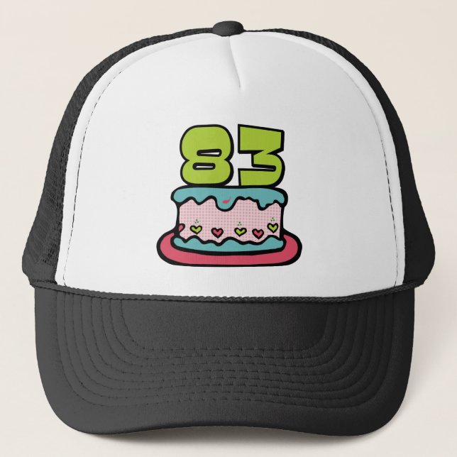 Gorra De Camionero Pastel de cumpleaños de 83 años (Anverso)