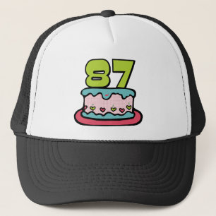 Gorra De Camionero Pastel de cumpleaños de 87 años