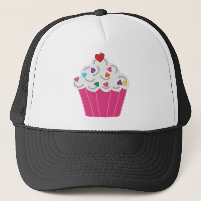 Gorra De Camionero Pastel rosa de postre dulce (Anverso)