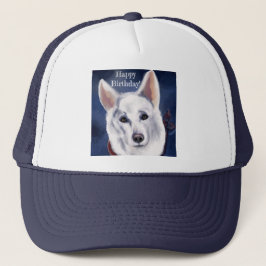 GORRA DE CAMIONERO PASTOR ALEMÁN BLANCO   
