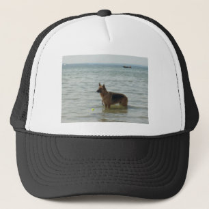 Gorra De Camionero Pastor alemán en la playa