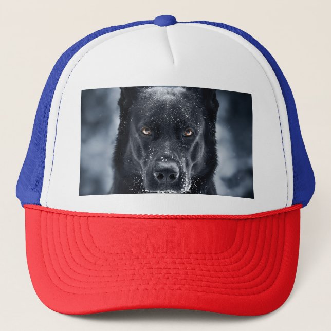 Gorra De Camionero Pastor alemán negro (Anverso)