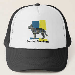 Gorra De Camionero Pastor Alsaciano Alemán Perro Tri Grid