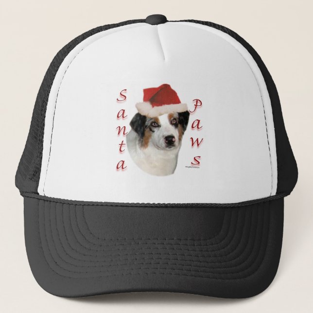 Gorra De Camionero Pastor australiano Santa Paws (Anverso)