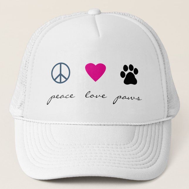 Gorra De Camionero Patas del amor de la paz (Anverso)