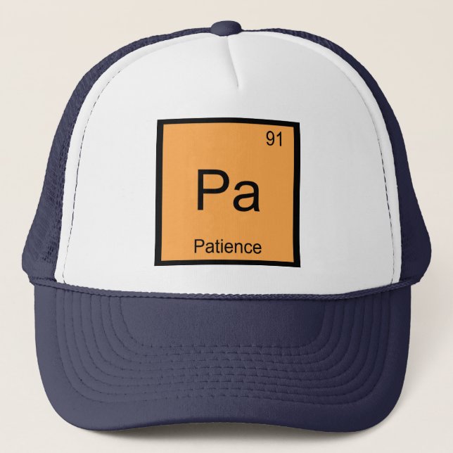 Gorra De Camionero Patience Name Chemistry Element Periodic Table (Anverso)