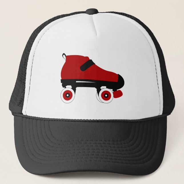 Gorra De Camionero patín derby de roller de quad rojo (Anverso)