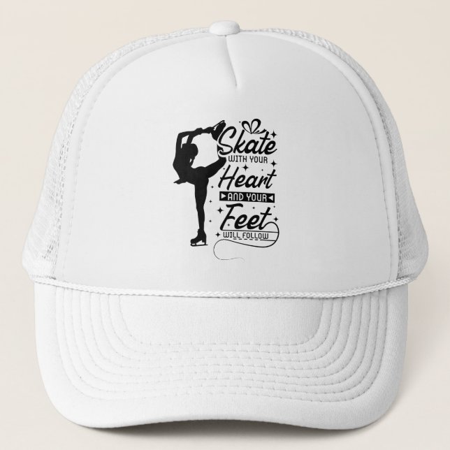 Gorra De Camionero Patinaje con imágenes cardíacas (Anverso)