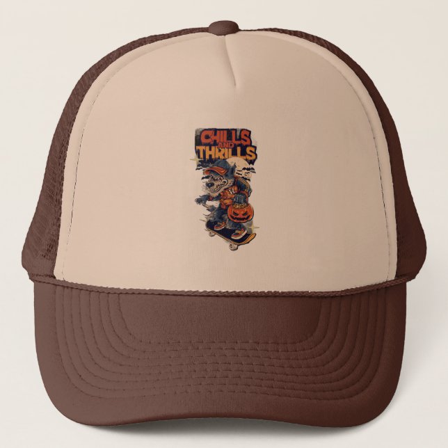 Gorra De Camionero Patinaje de Chills y Thrills Halloween Werewolf (Anverso)