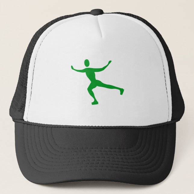 Gorra De Camionero Patinaje sobre hielo - Verde de hierba (Anverso)