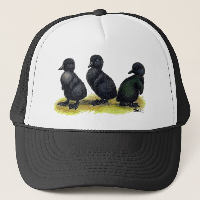 Gorra De Camionero Patitos de Cayuga negra (Anverso)