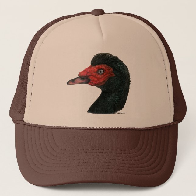 Gorra De Camionero Pato:  Cabeza de Muscovy (Anverso)