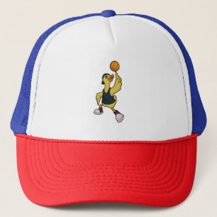 Gorra De Camionero Pato como jugador de béisbol con baloncesto