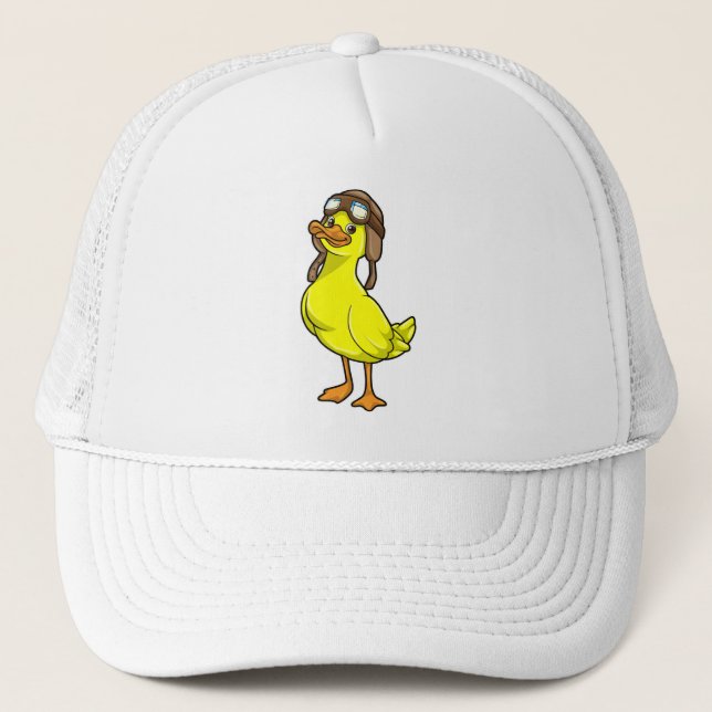 Gorra De Camionero Pato como piloto con tapón y gafas (Anverso)