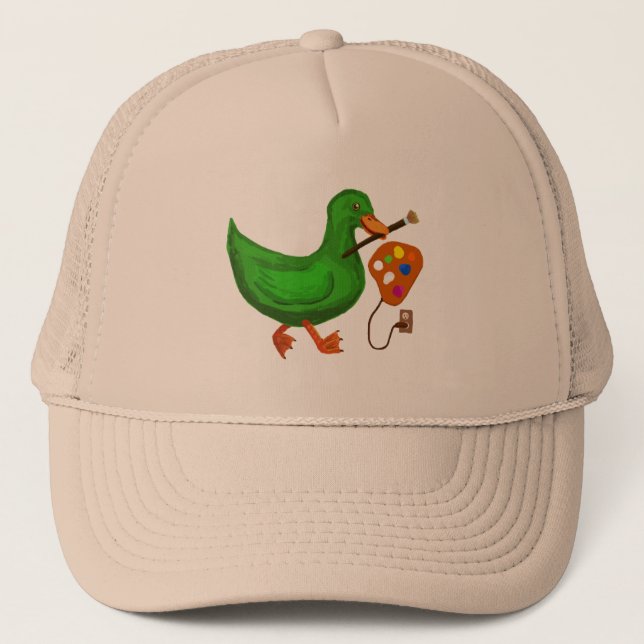 Gorra De Camionero Pato de perro verde (Anverso)