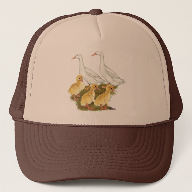 Gorra De Camionero Patos blancos y patines (Anverso)