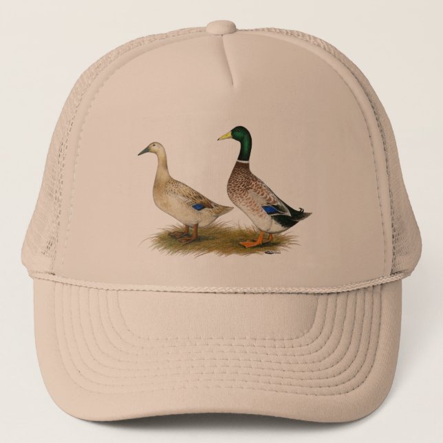 Gorra De Camionero Patos:  Harlequin de plata Galés (Anverso)