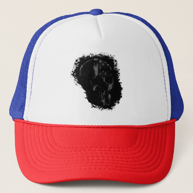 Gorra De Camionero PATRIOT SKULL Gris negro (Anverso)