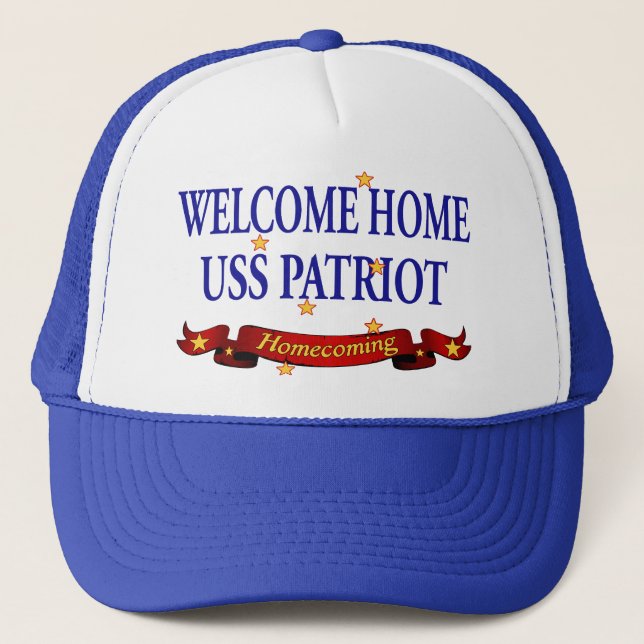 Gorra De Camionero Patriota casero agradable de USS (Anverso)