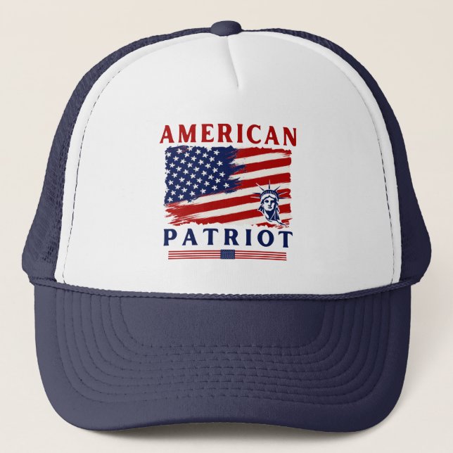 Gorra De Camionero Patriota norteamericano bandera patriótica estadou (Anverso)