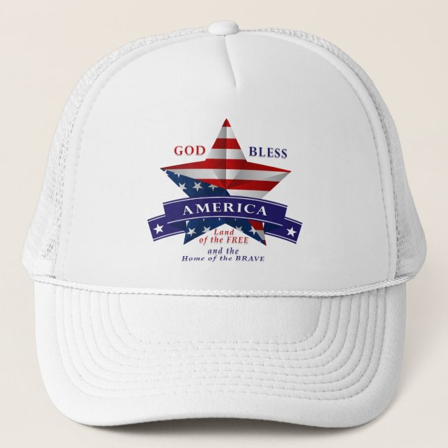 Gorra De Camionero Patriotic America Star Design (v3) (Anverso)