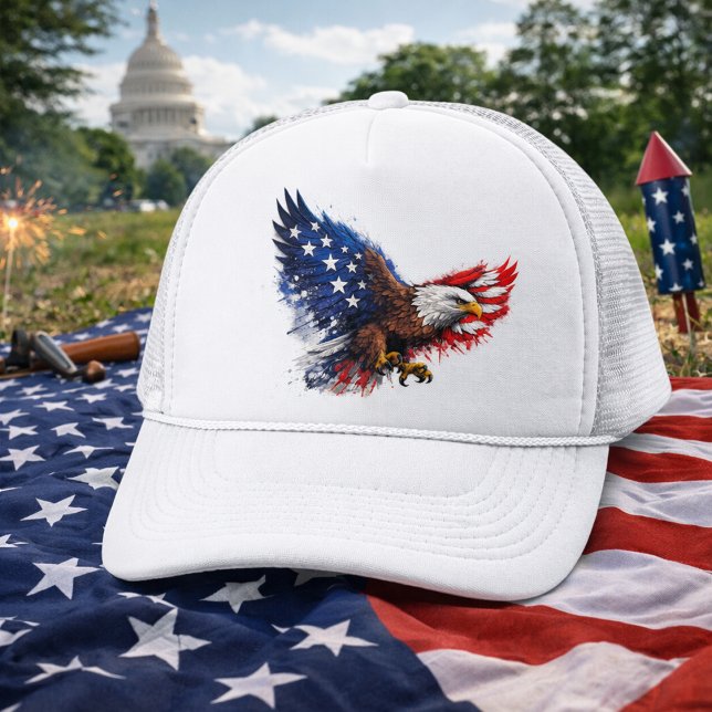 Gorra De Camionero Patriotic Red White and Blue Eagle (Subido por el creador)