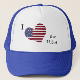 Gorra De Camionero Patriótico "corazón" de los EE.UU. con bandera del