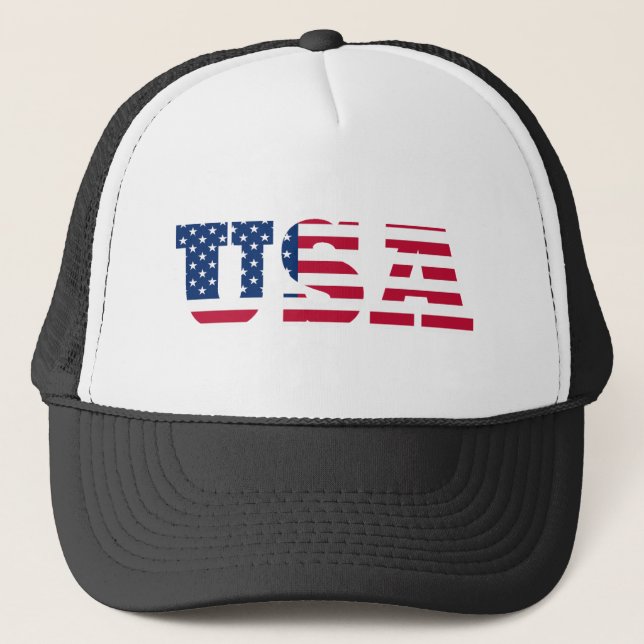 Gorra De Camionero Patriótico de Bandera de Estados Unidos (Anverso)