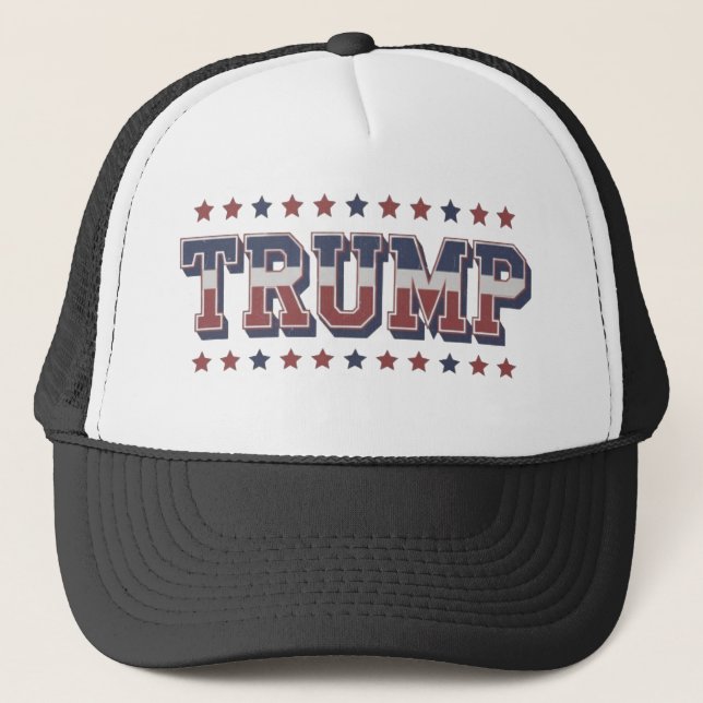 Gorra De Camionero Patriótico de Trump Retro (Anverso)