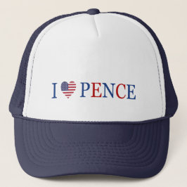 Gorra De Camionero Patriótico I Hearts Love Mike Pence Flag