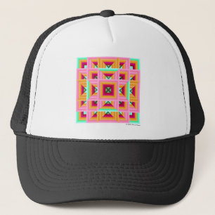 Gorra De Camionero Patrón 3 de inclinación verde rosa