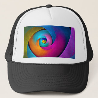 Gorra De Camionero Patrón azul rosado del arte del resumen floral mod