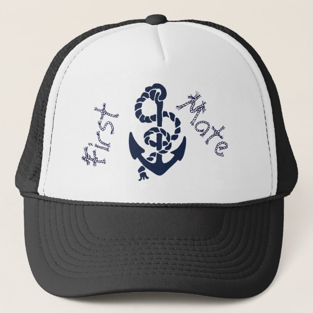 Gorra De Camionero Patrón de anclaje de la Marina Náutica (Anverso)