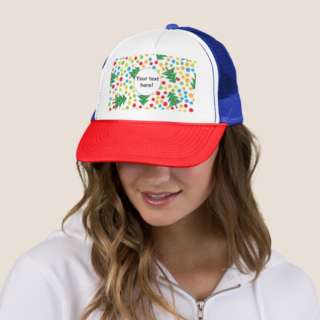Gorra De Camionero patrón de árboles de Navidad (In situ)