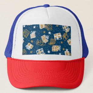 Gorra De Camionero Patrón de cajas de regalo de vacaciones de inviern